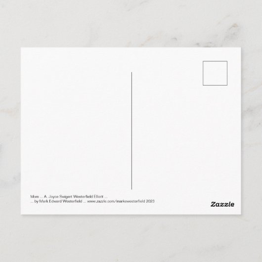 ママ…A.ジョイス・スウィゲルト・ウェスターフィールド・エリオット ポストカード (裏面)