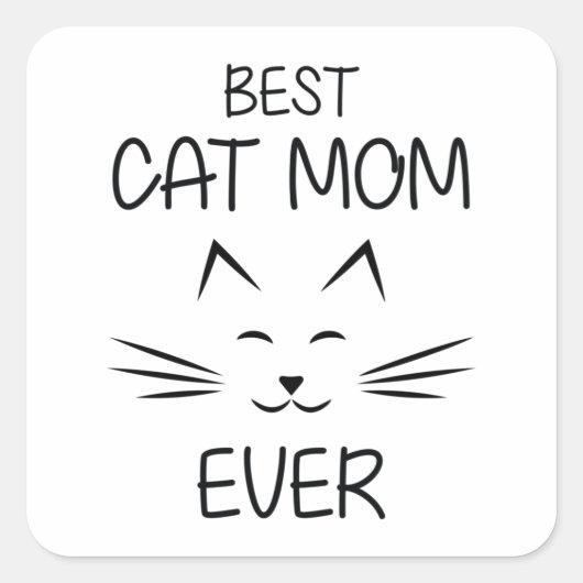 ママ – Cat 最高の Mom ever スクエアシール (正面)