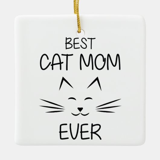 ママ – Cat 最高の Mom ever セラミックオーナメント (正面)