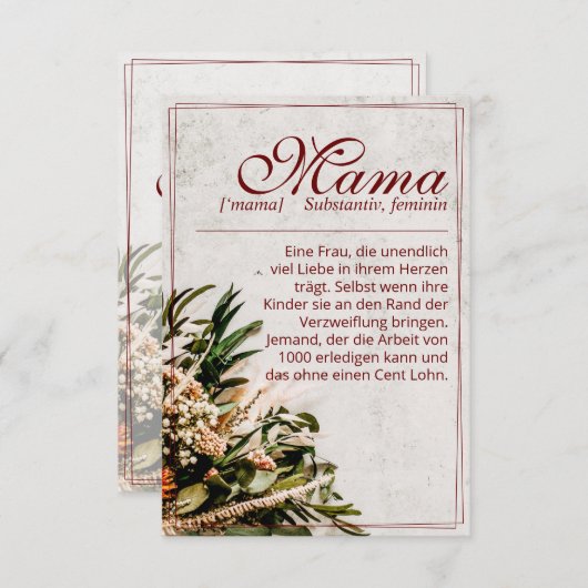 ママ – einfah unersetzlich – ブーケ (正面/裏面)