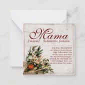 ママ – einfah unersetzlich – ブーケ ノートカード (正面)