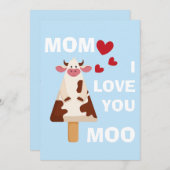 ママ I Love you Moo 母の日 誕生日 ママ シーズンカード (正面/裏面)