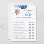 ママ or パパ ゲーム ベビーシャワー テディベア カード (正面)