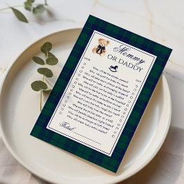 ママ or パパ テディベア ネイビー チェックゲーム