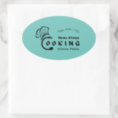 ママalways料理おいしい料理デザイン 楕円形シール (バッグ)