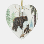 ママBearおよびベビー セラミックオーナメント (右)