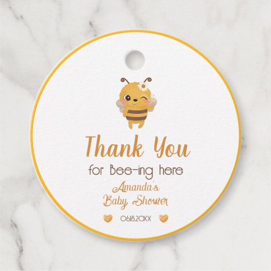 ママBee赤ちゃんシャワーありがとうギフトラベル フェイバータグ (正面)