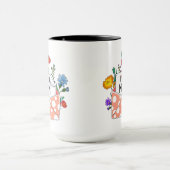 ママMugギフト、私はあなたを愛するママフローラデザインMug マグカップ (中央)
