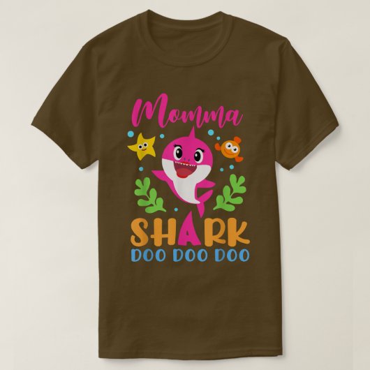 ママSharkMommaサメ恋人ファミリーマザーズ Tシャツ (デザイン正面)