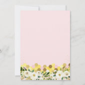 ママtoビーピンク金ゴールドフローラ赤ちゃんシャワー 招待状 (裏面)