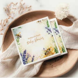 ママtoビー山花蜜蜂ママ赤ちゃんシャワー スタンダードカクテルナプキン