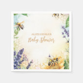 ママtoビー山花蜜蜂ママ赤ちゃんシャワー スタンダードカクテルナプキン (正面)