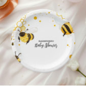 ママtoビー山花蜜蜂ママ赤ちゃんシャワー ペーパープレート