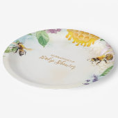 ママtoビー山花蜜蜂ママ赤ちゃんシャワー ペーパープレート (アングル)