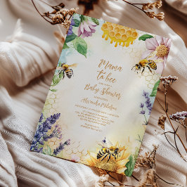 ママtoビー山花蜜蜂ママ赤ちゃんシャワー 招待状