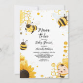 ママtoビー山花蜜蜂ママ赤ちゃんシャワー 招待状 (正面)