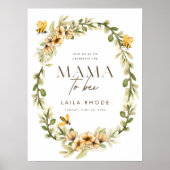 ママtoビー春ベイビーシャワー歓迎サインポスター ポスター (正面)