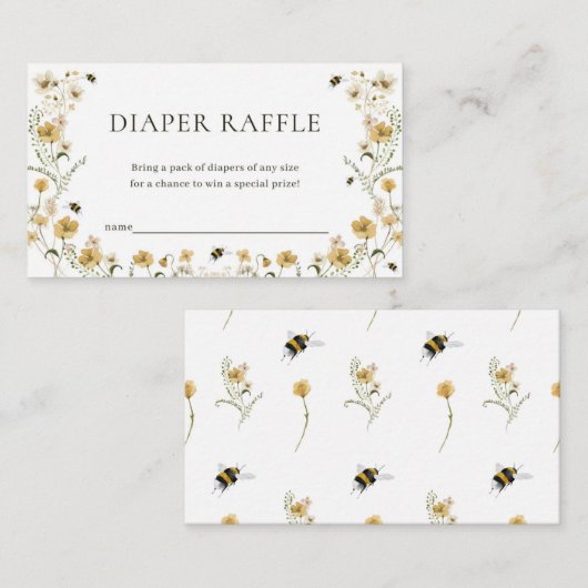 ママtoビー赤ちゃんシャワーおむつラッフルカード プレイスカード (正面/裏面)