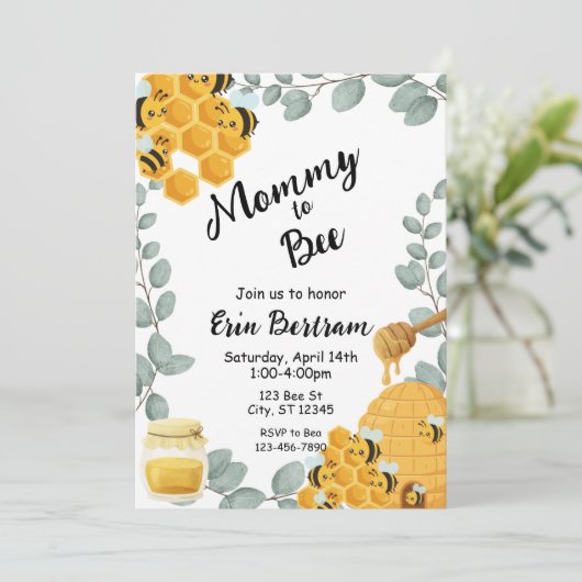 ママtoビー赤ちゃんシャワー招待状 招待状 (スタンド正面)