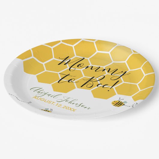 ママtoビー赤ちゃん男女兼用シャワー水色 ペーパープレート (アングル)