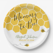 ママtoビー赤ちゃん男女兼用シャワー水色 ペーパープレート (正面)