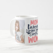 ママwowおもしろいピンクグレータイポグラフィマザーズ日引用文 コーヒーマグカップ (正面左)