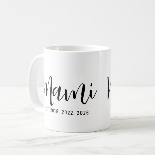 マミさんおめでとうギフト コーヒーマグカップ (正面左)