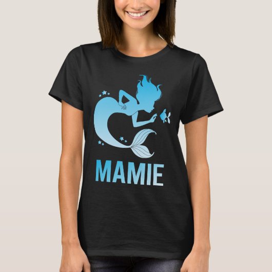 マミーという名の人魚ちゃん - Mamie 名前 Tシャツ (正面)