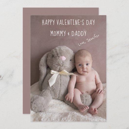 マミーとパパのためのバレンタイン シーズンカード (正面/裏面)