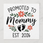 マミーに昇格2026 面白い初めての妊娠 招待状 (正面)