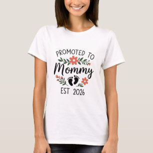 マミーに昇格2026 面白い初めての妊娠 Tシャツ