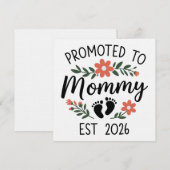 マミーに昇格2026 面白い 初めての妊娠 招待状 (正面/裏面)