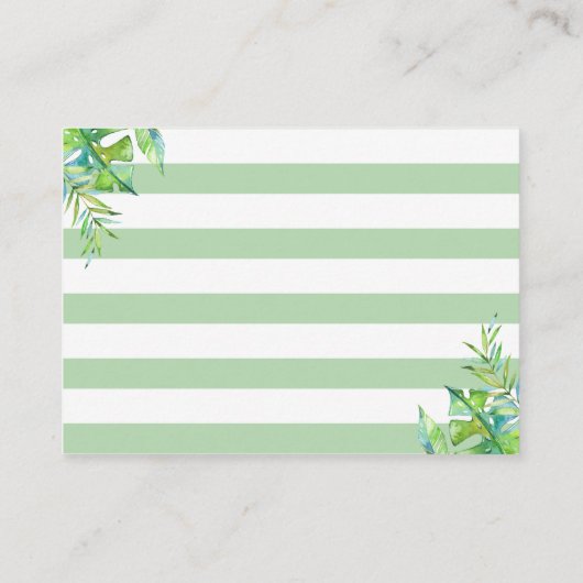 マミーのベリーゲームカードサファリベイビーシャワーを推測 エンクロージャーカード (裏面)