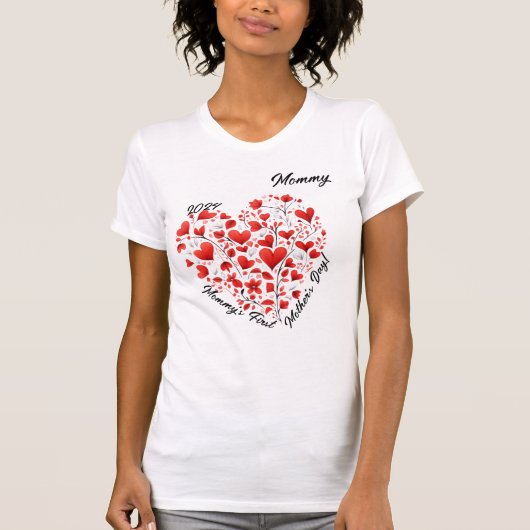 "マミーの初めての母の日" オリジナル レディース Tシャツ (正面)