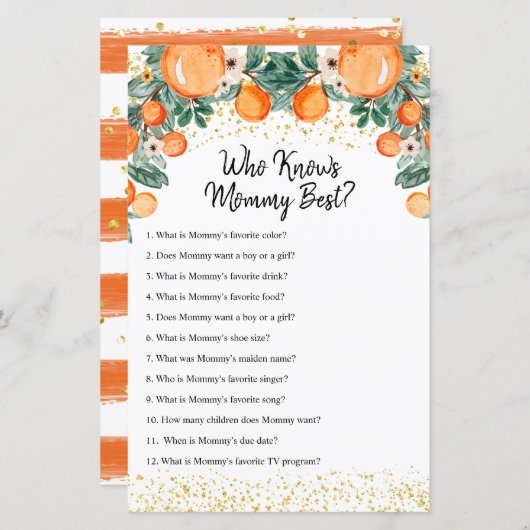 マミーの試合を知っている柑橘類のオレンジの最高の夏 (正面/裏面)