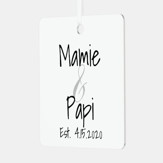 マミーアンドパピファースト孫メタルオーナメント メタルオーナメント (正面左)