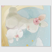 マミーアンドベビーバニー |ギフト子供へ ラッピングペーパー (フラット)