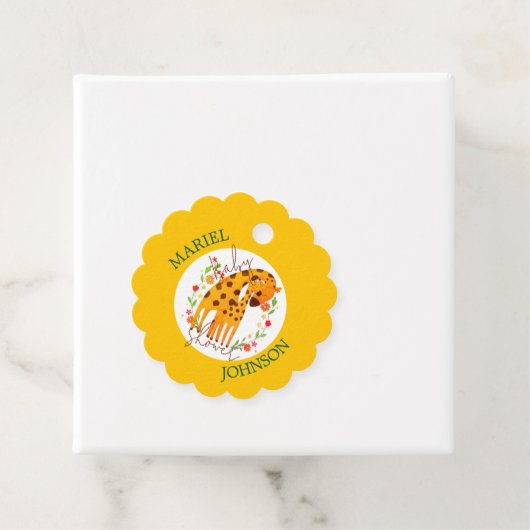 マミーキリンと子牛のベビーシャワー フェイバータグ (インサイチュ)