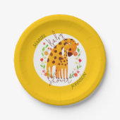 マミーキリンと子牛のベビーシャワー ペーパープレート (正面)