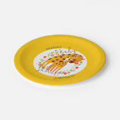 マミーキリンと子牛のベビーシャワー ペーパープレート (アングル)