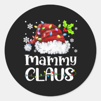 マミークロースサンタハットクリスマスライトクリスマスファミリー ラウンドシール