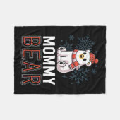 マミーベアーファミリークリスマスセラーベアーホリデイX フリースブランケット (正面(横))