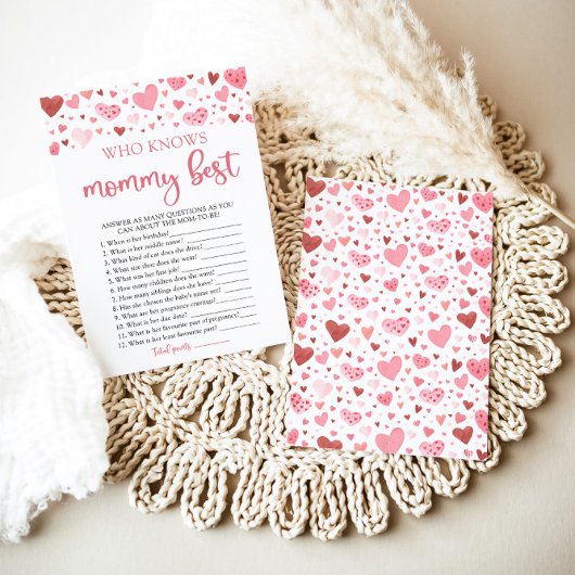 マミー赤ちゃんシャワー最高のゲームを知っているバレンタイン 招待状