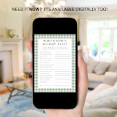 マミー赤ちゃんシャワー最高のゲームカードを知るギンガム 招待状