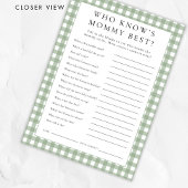 マミー赤ちゃんシャワー最高のゲームカードを知るギンガム 招待状