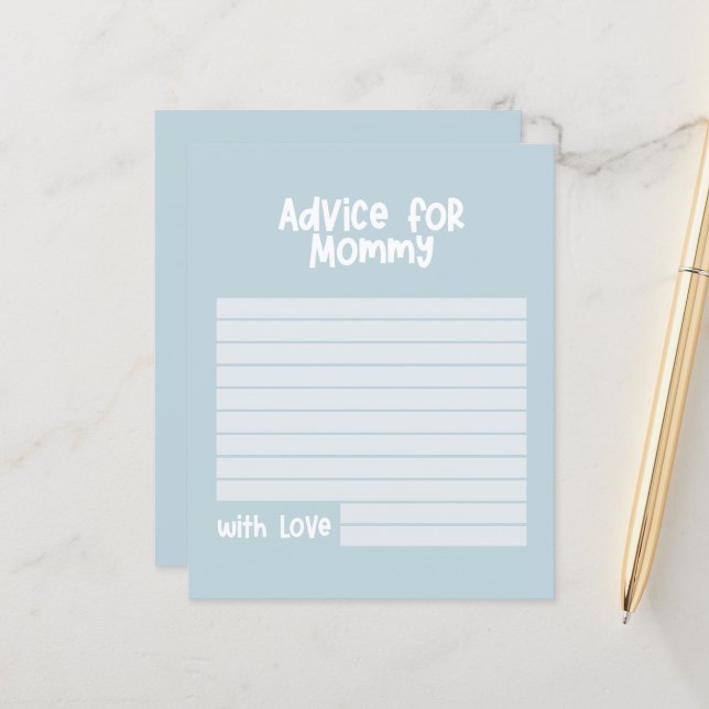 マミー赤ちゃんブルーの赤ちゃんモダンシャワーアドバイス (正面/裏面インサイチュ)