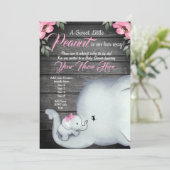 マミー エレファント 赤ちゃんシャワー 招待状, ラスティック 招待状 (スタンド正面)