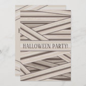 マミー ストライプ カスタマイズ ハロウィン 招待状 (正面/裏面)