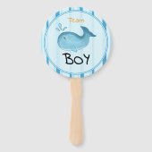 マミー トゥ ビー キュート クジラ ベイビー シャワー 性別 発表 ハンドファン (正面)