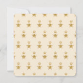 マミー・トゥ・ビー ゴールド グリッター イエロー ベビー インビテーション (裏面)